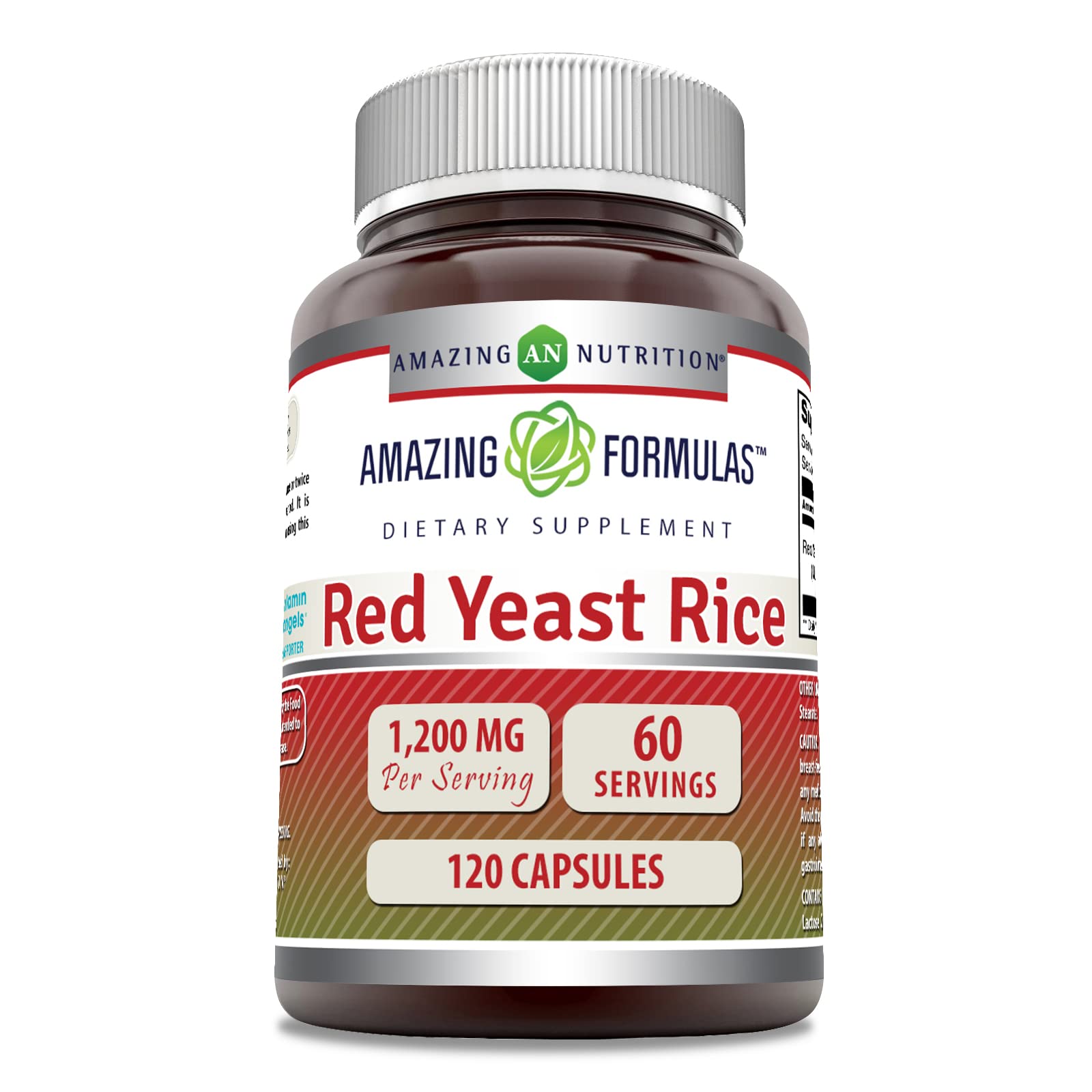 Amazing Nutrition riz rouge de levure – bouteille pratique et dose 1200 mg par portion