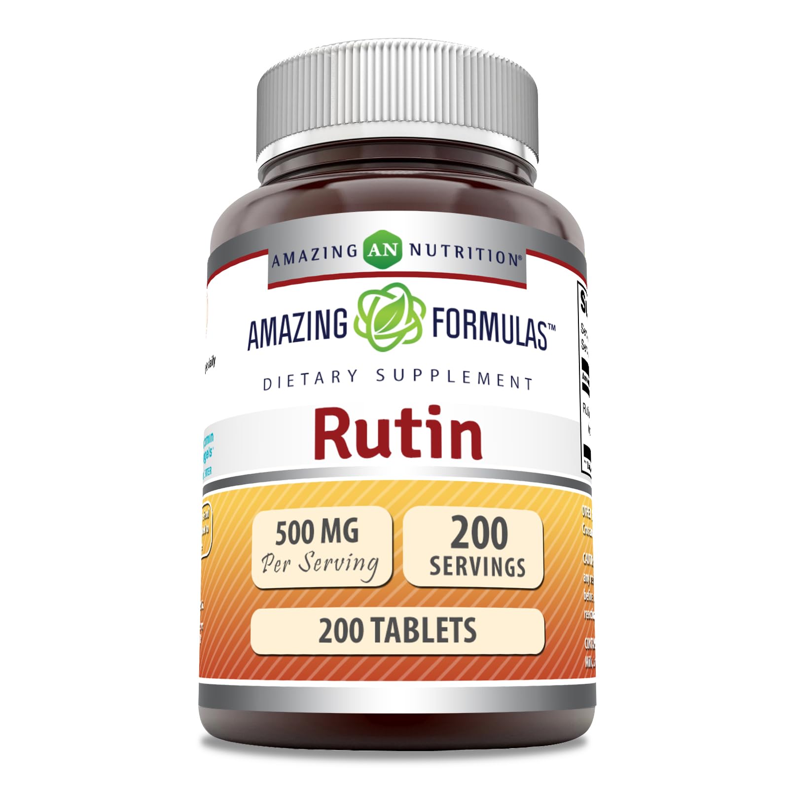 Amazing Nutrition Rutin 500mg – bouteille 200 comprimés, pratique à intégrer à la routine.
