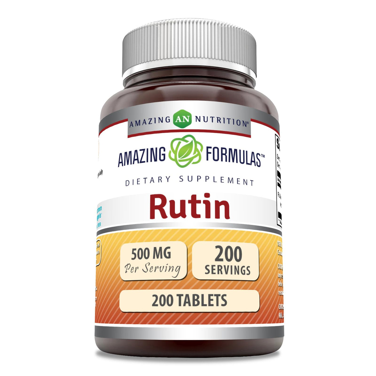 Amazing Nutrition Rutin 500mg – bouteille 200 comprimés, pratique à intégrer à la routine.