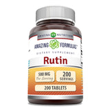 Amazing Nutrition Rutin 500mg – bouteille 200 comprimés, pratique à intégrer à la routine.