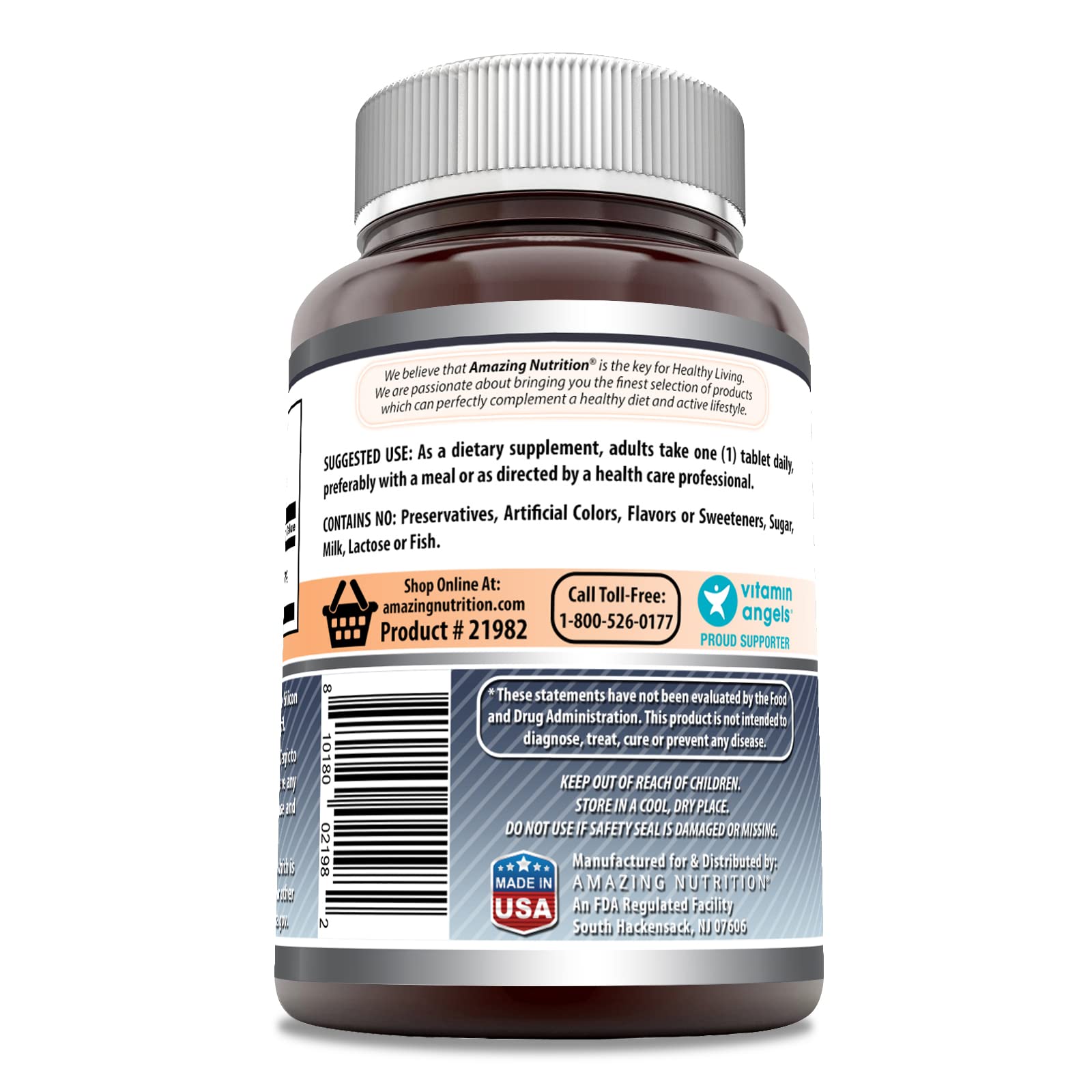 Bouteille Amazing Nutrition Selenium 200 µg, pratique pour un usage quotidien et fiable.