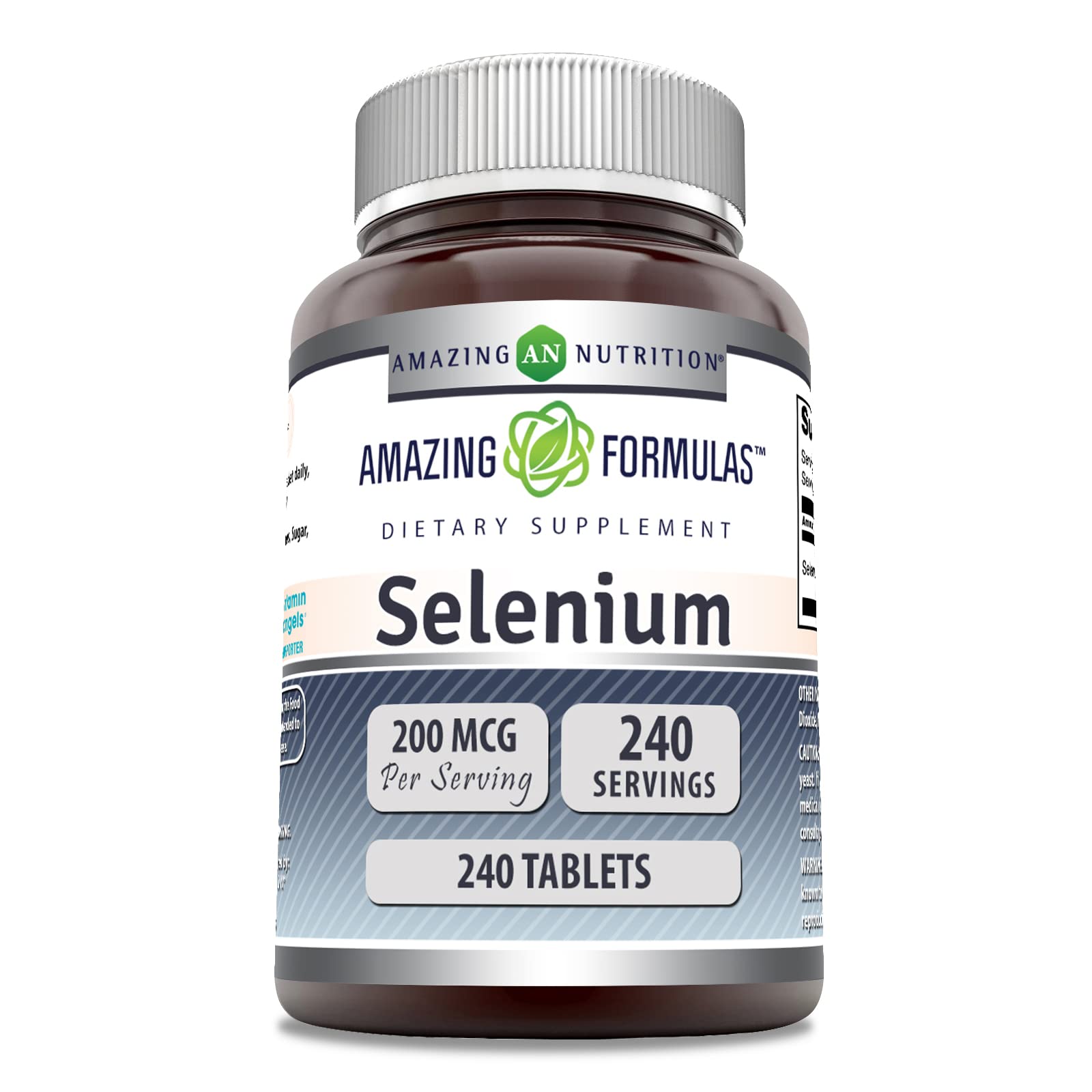 Tablettes Amazing Nutrition Selenium 200 µg, faciles à intégrer dans votre routine quotidienne.
