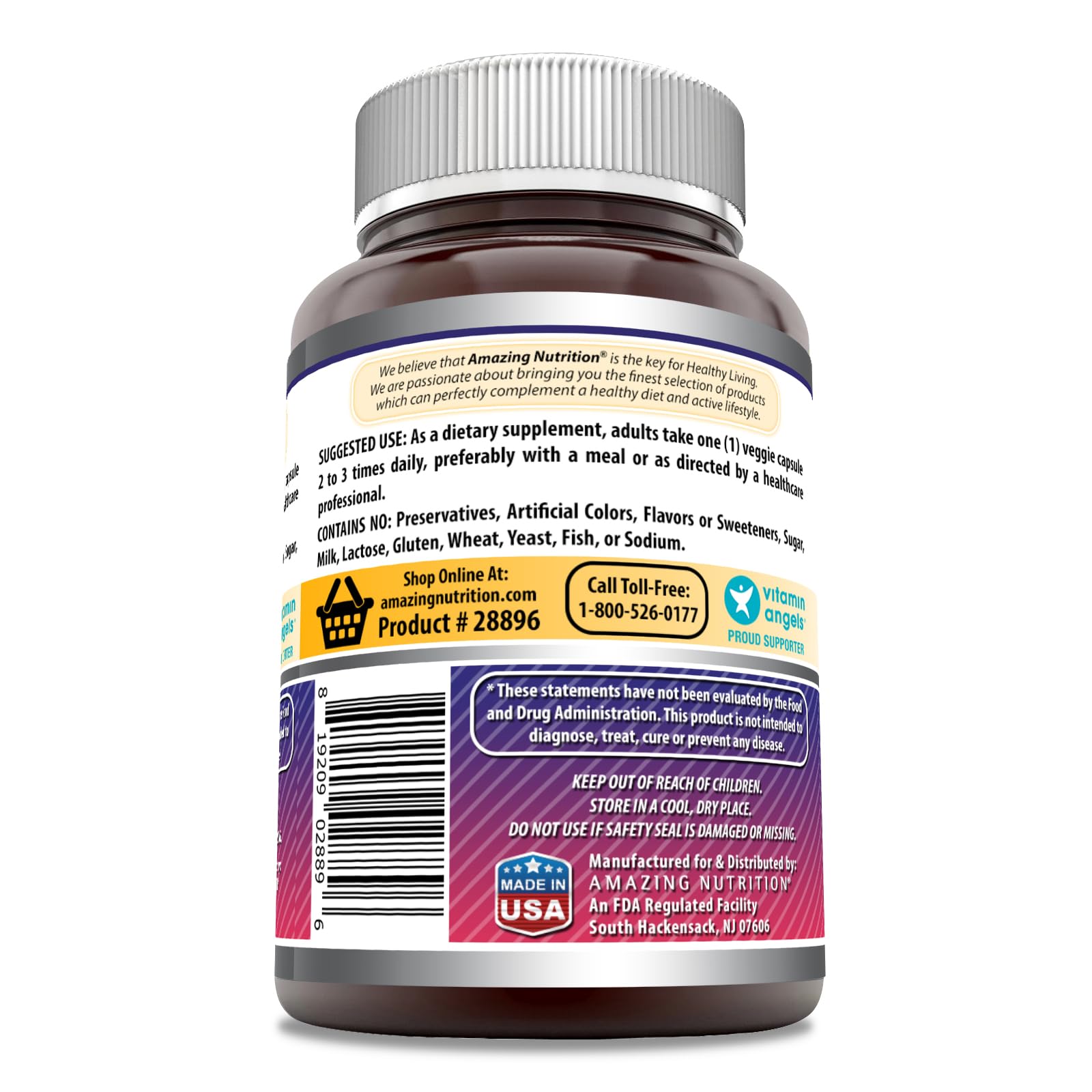 Amazing Nutrition Sureau Noir – Etiquette ingredients affiche le concentré 10:1.
