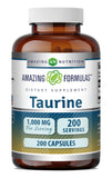 Amazing Nutrition Taurine 1000 mg : bouteille visible et gélules faciles à prendre pour votre routine.