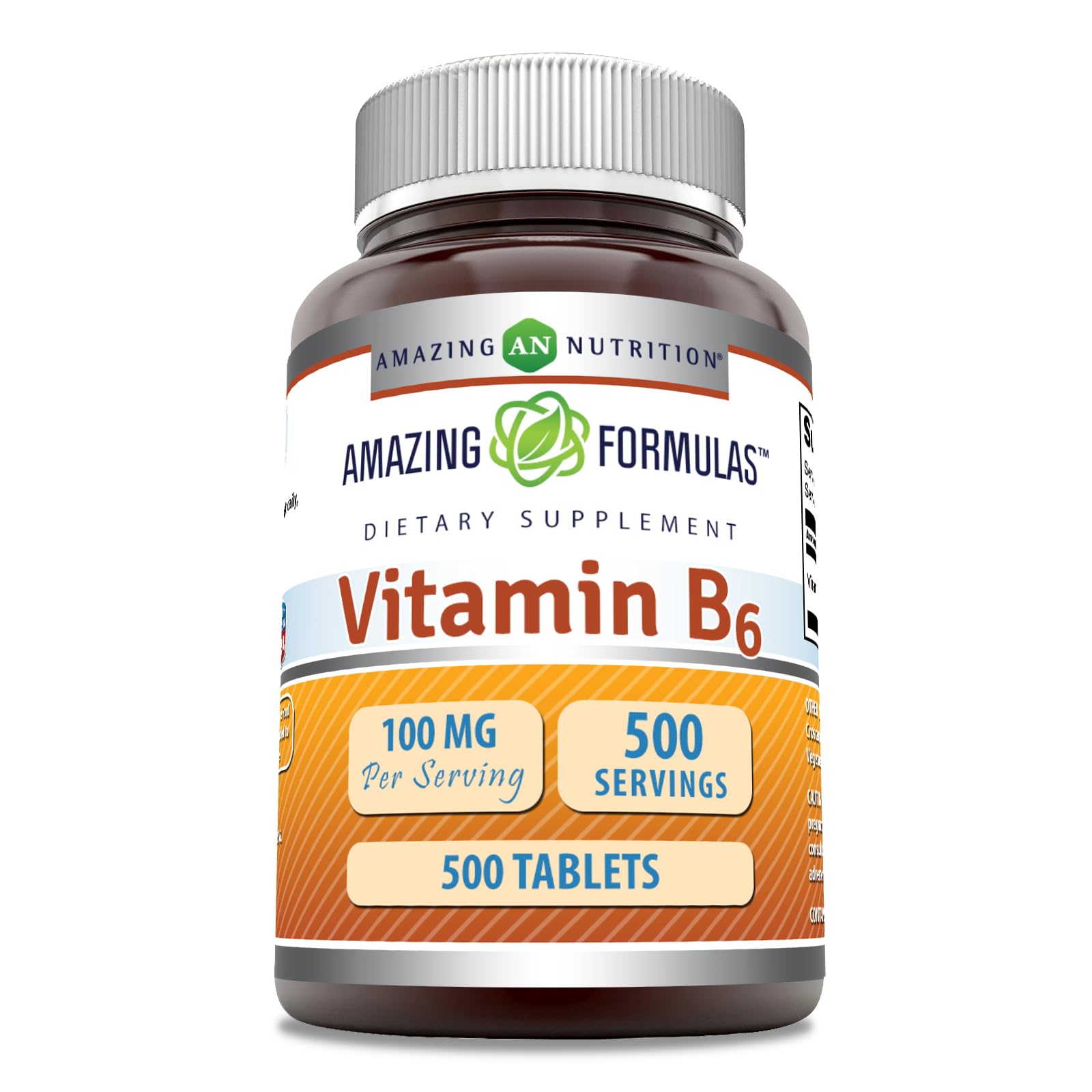 Amazing Nutrition vitamine B6 dose 100 mg, comprimé pratique pour routine quotidienne