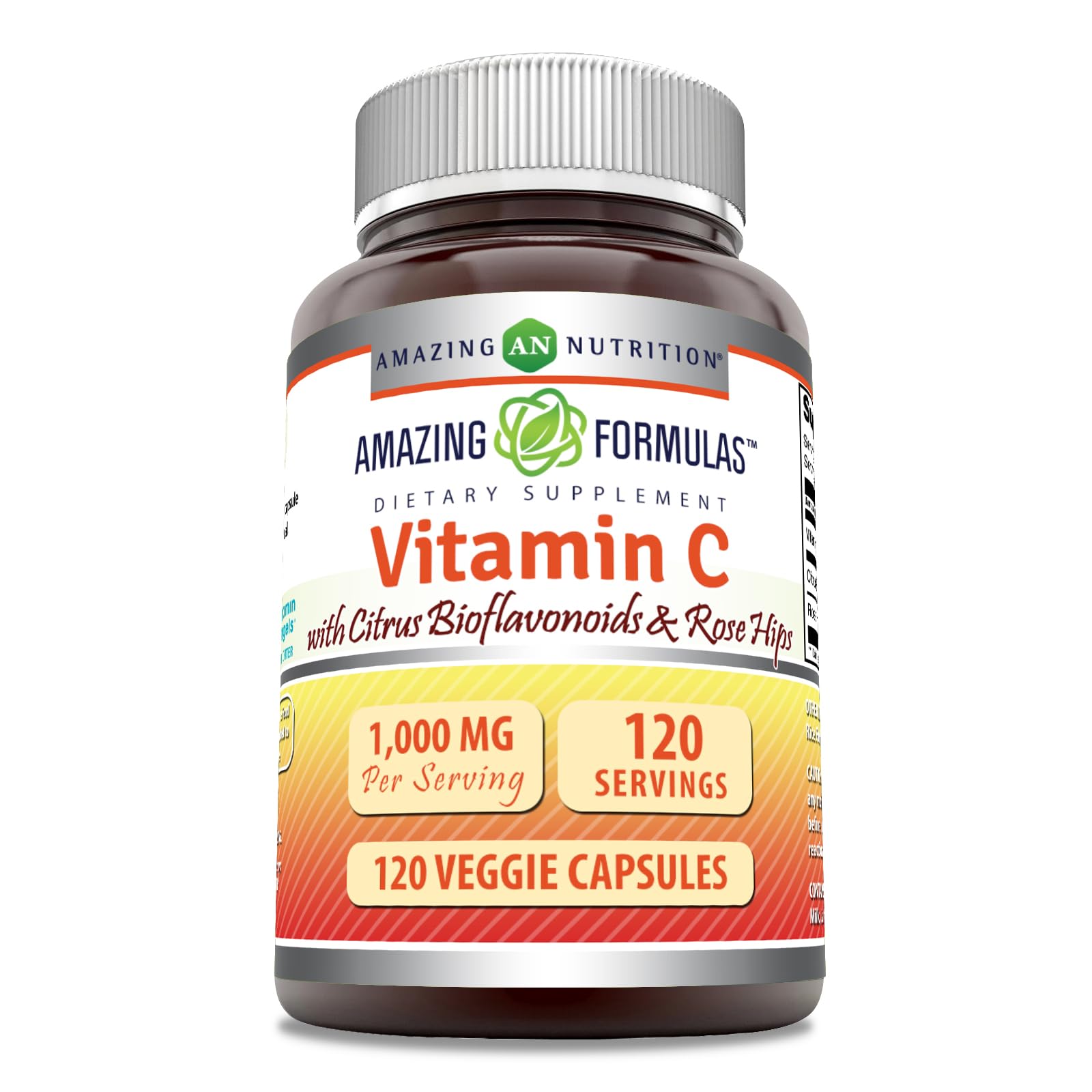 Flacon Amazing Nutrition vitamine C, routine quotidienne facilitée.