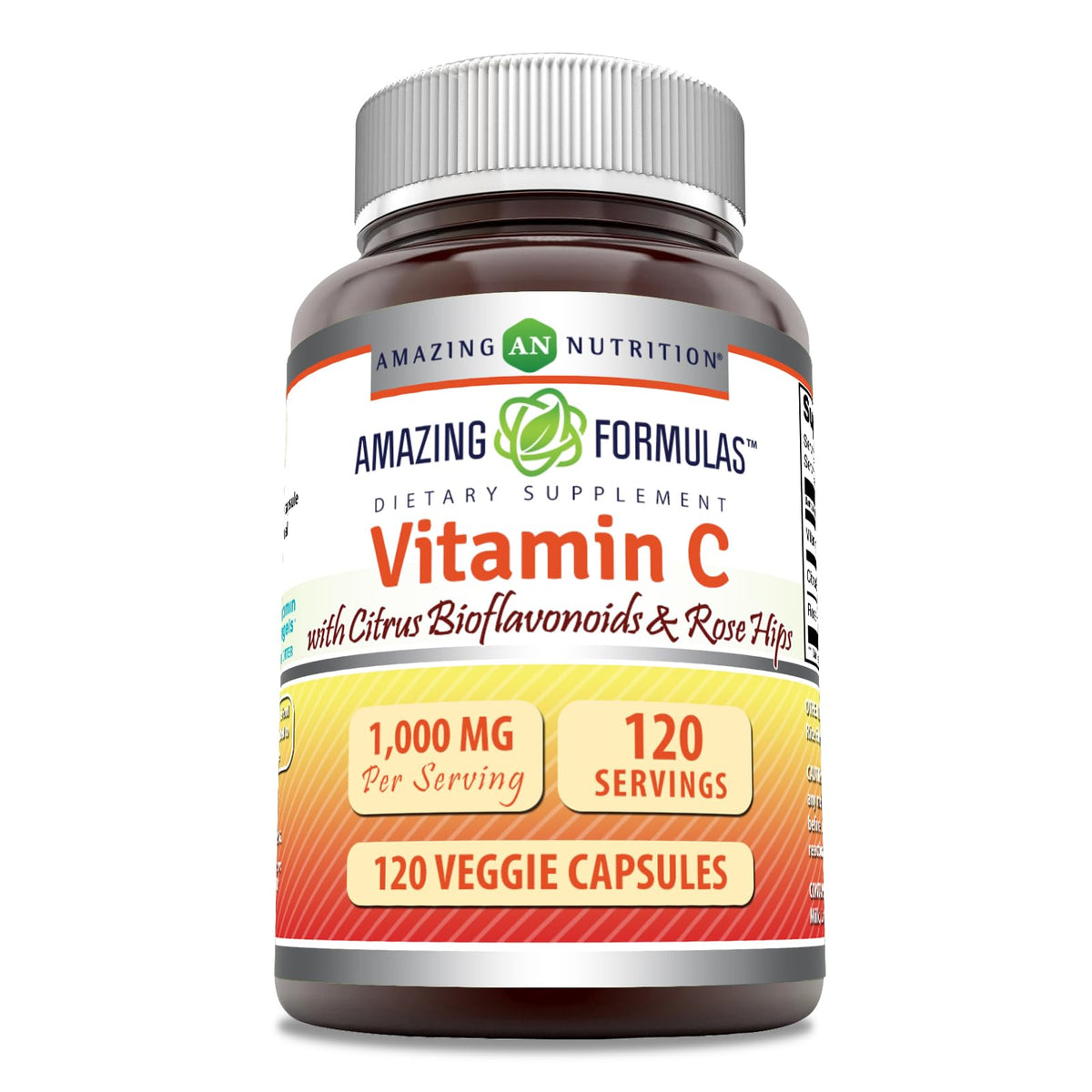 Flacon Amazing Nutrition vitamine C, routine quotidienne facilitée.