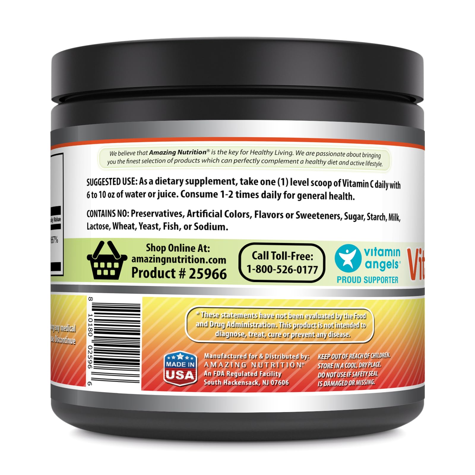 Amazing Nutrition Vitamine C Poudre se dissout facilement dans l'eau.