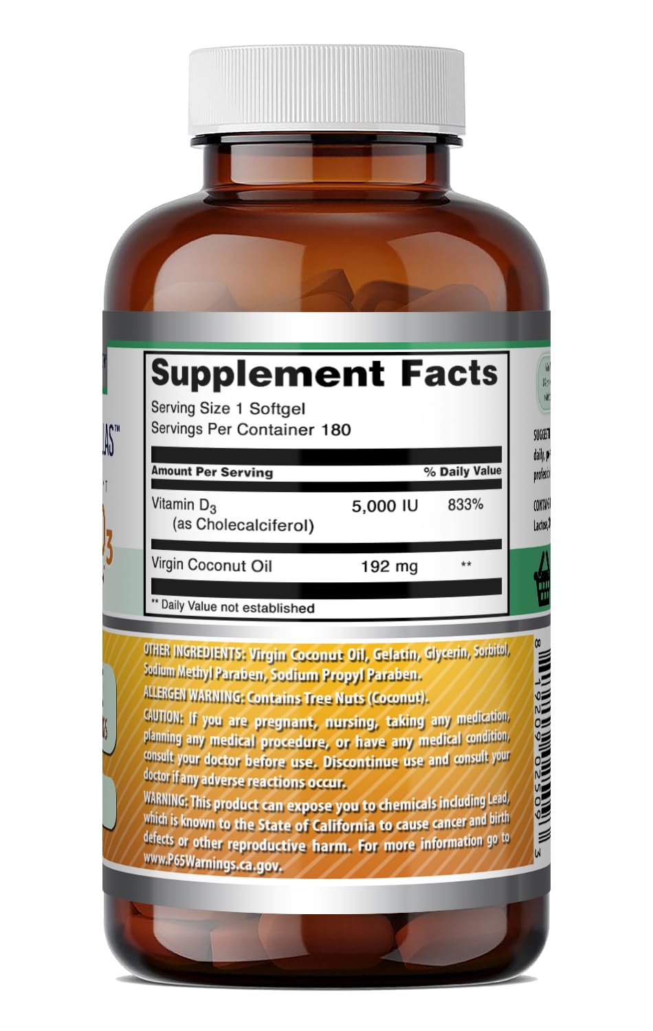 Amazing Nutrition Vitamine D3 capsules molles : texture douce et ingestion aisée.