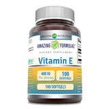 Amazing Nutrition vitamine E 400 UI – bouteille, soutien antioxydant quotidien et pureté garantie