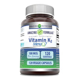 Amazing Nutrition Vitamine K2 MenaQ7, capsule végétale facile à avaler, usage quotidien