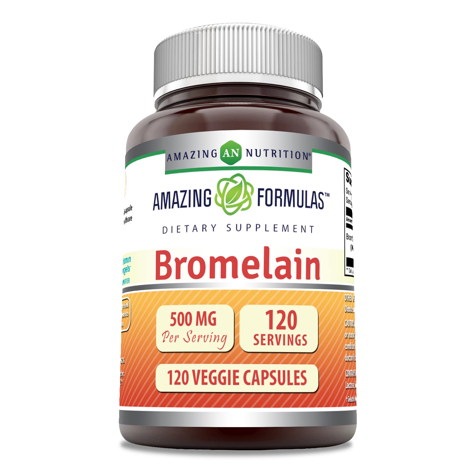 Bromélaïne Amazing Nutrition dans une bouteille, soutien digestif potentiel pour le quotidien.