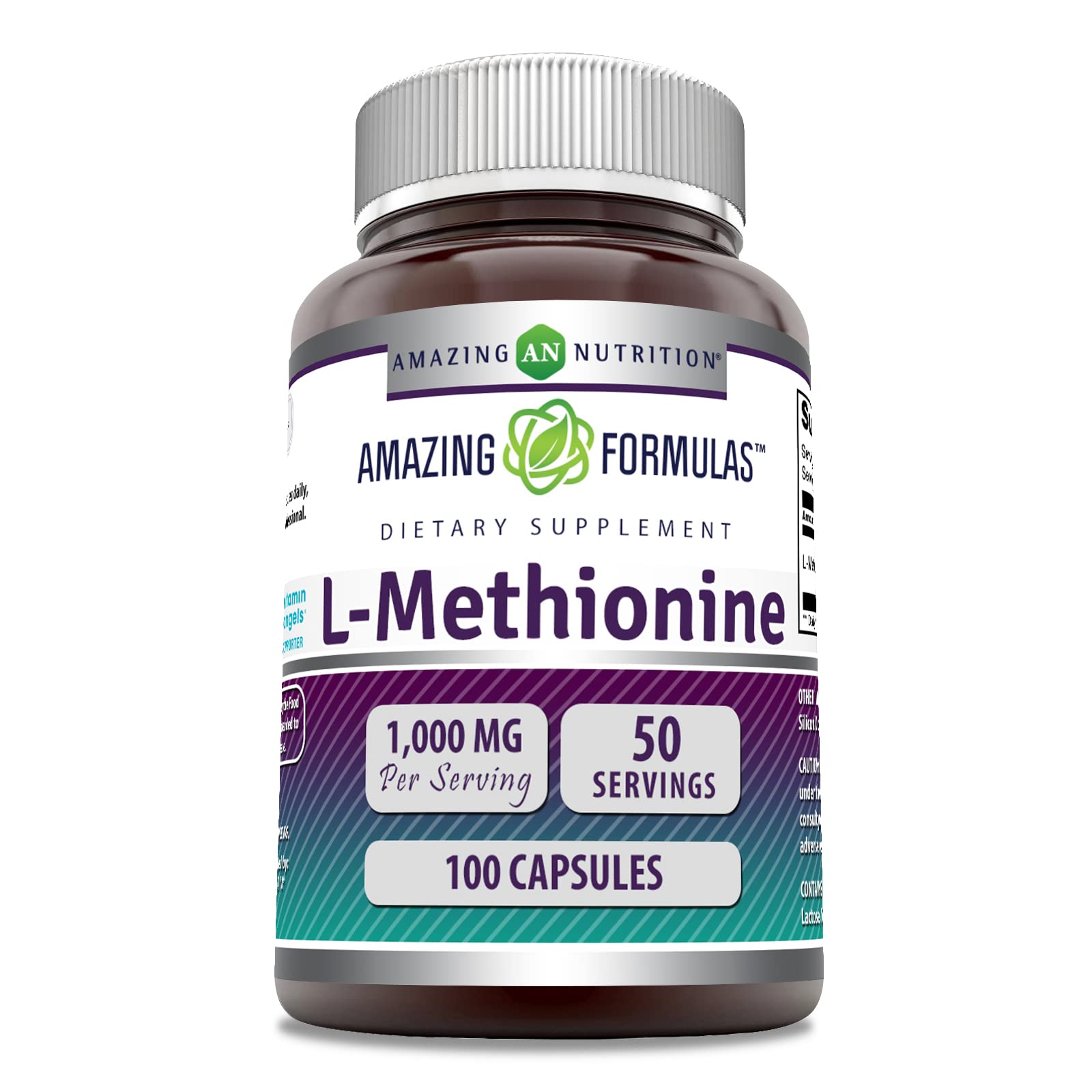 Amazing Nutrition L-Méthionine, dosage pratique en bouteille pour votre routine.