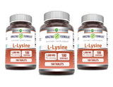 Amazing Nutrition L-Lysine, tablette dans bouteille, soutien nutritionnel quotidien possible.