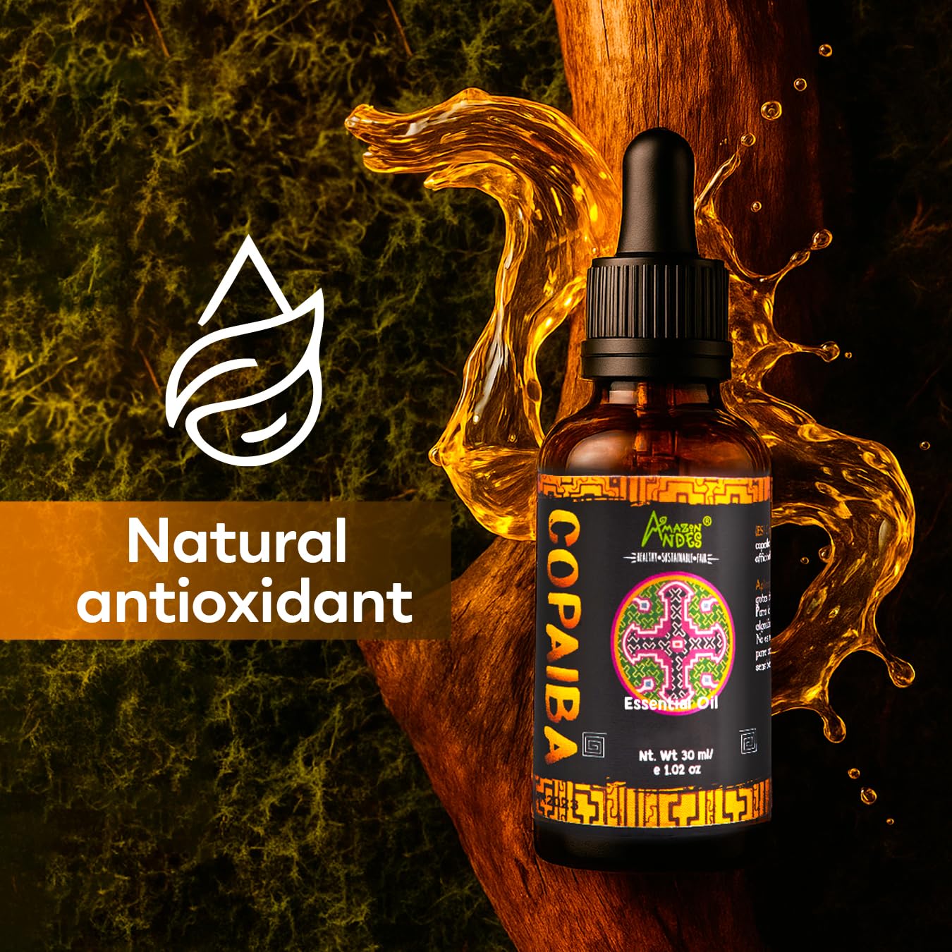 Diffuseur aromathérapie avec Copaiba Amazon Andes, ambiance relaxante.