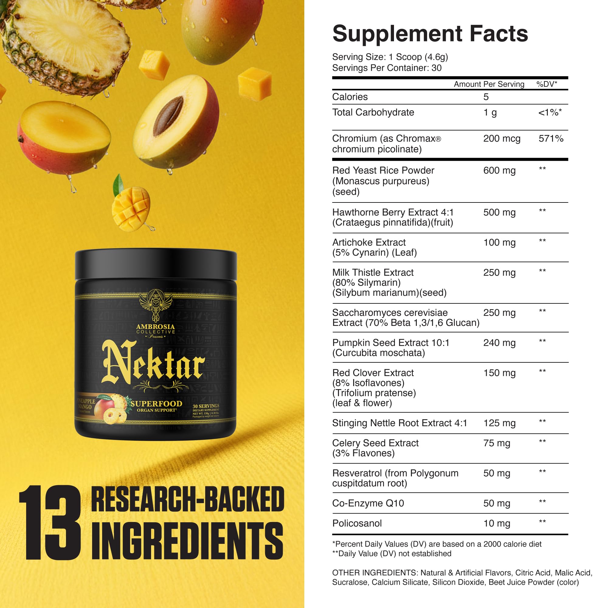 Ambrosia Nektar - verseur sur boisson goût Ananas Mangue.