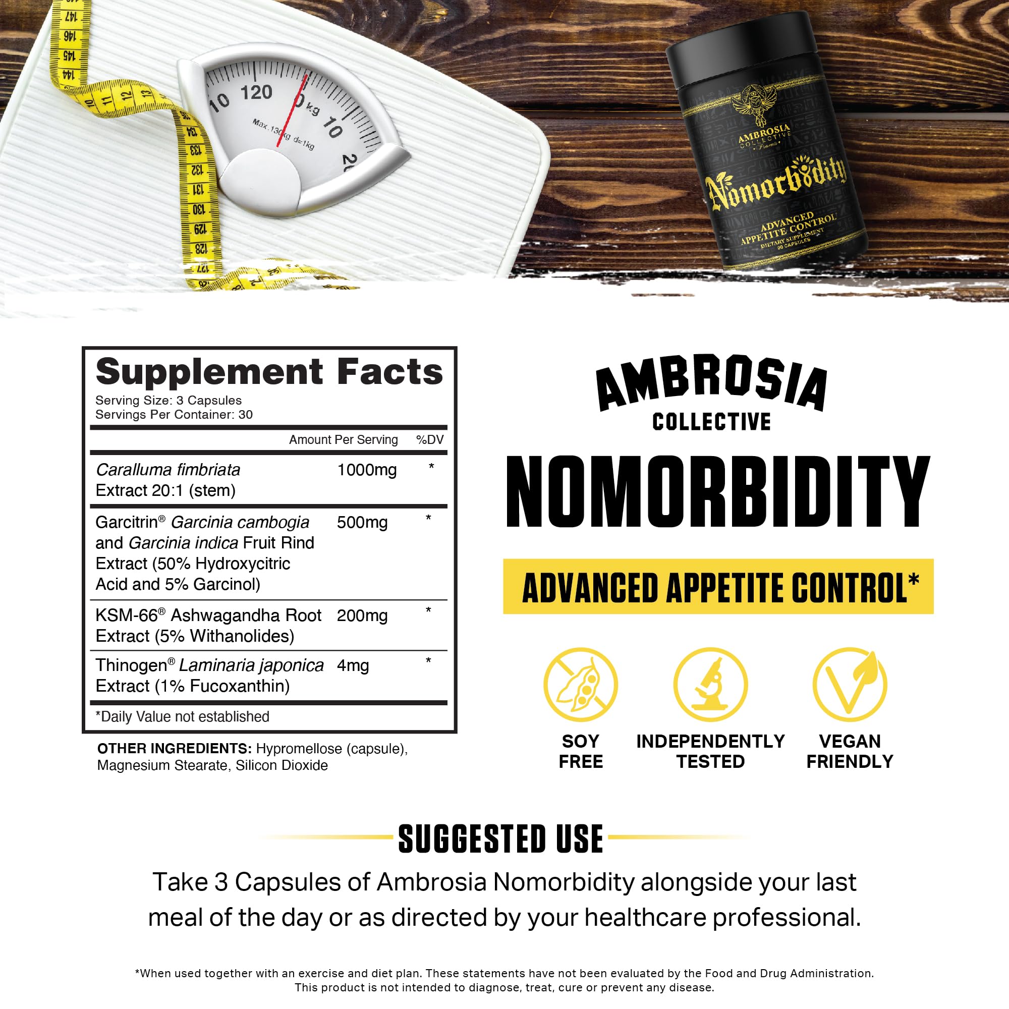 Ambrosia Nomorbidity — emballage pratique pour le dosage quotidien.