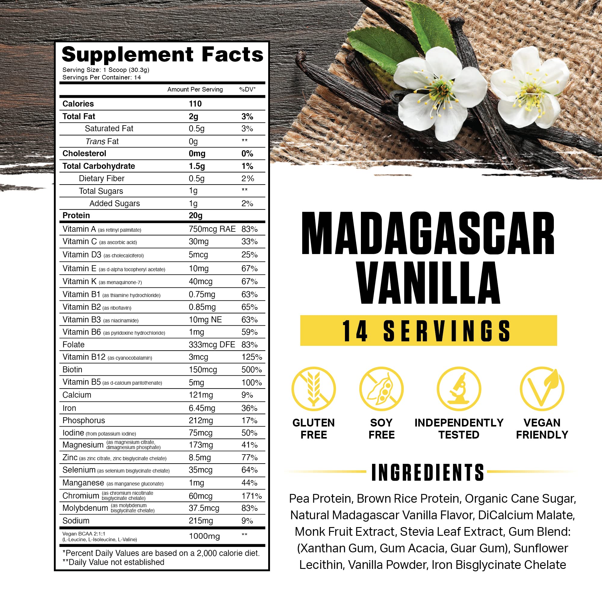 Ambrosia Planta mélangeur vanille, mélange rapide et texture lisse.