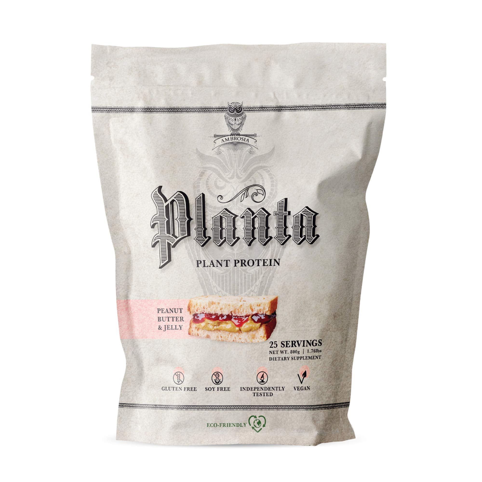 Ambrosia Planta poudre protéinée végétale, 20 g par portion, idéal post-entraînement.