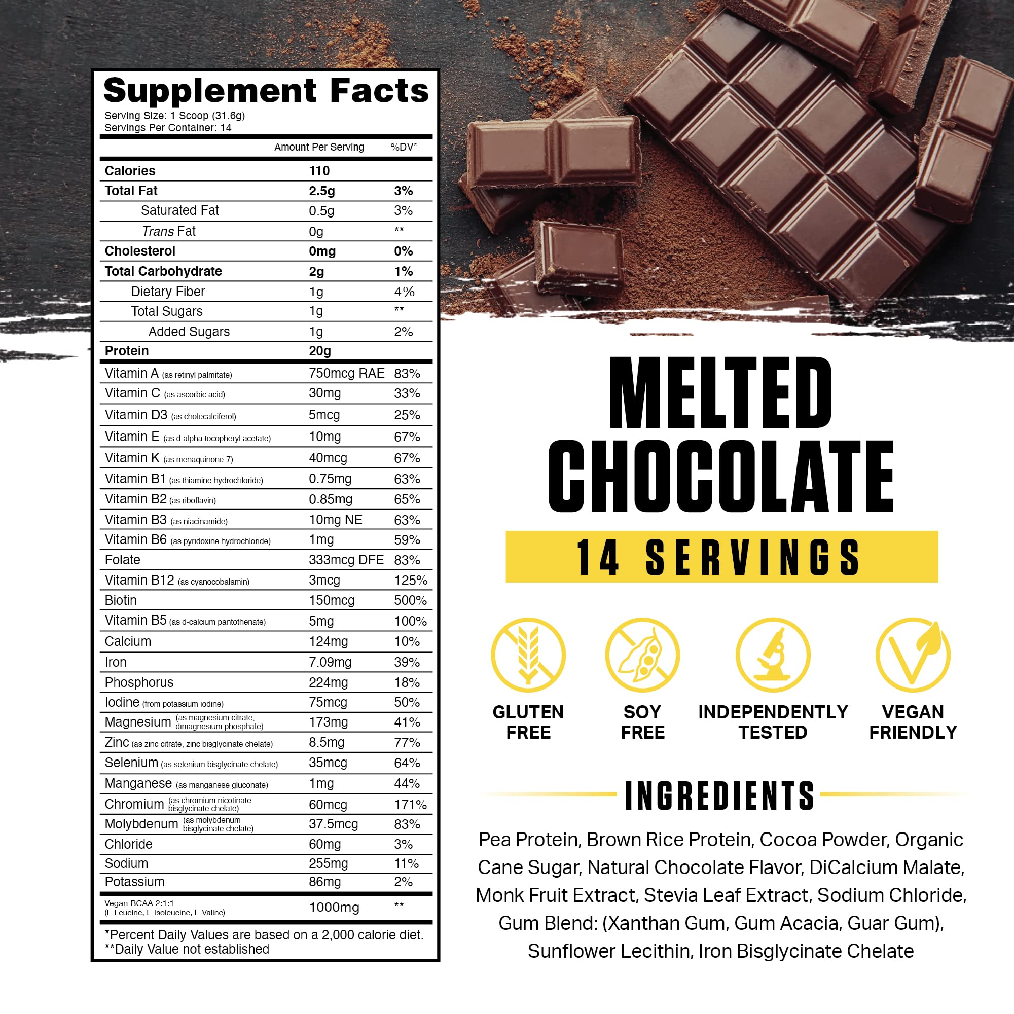 Ambrosia Planta shake vegan chocolat fondu, texture agréable et mixabilité.