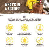 Shake prêt avec Ambrosia Planta Banane Maple dans un verre.