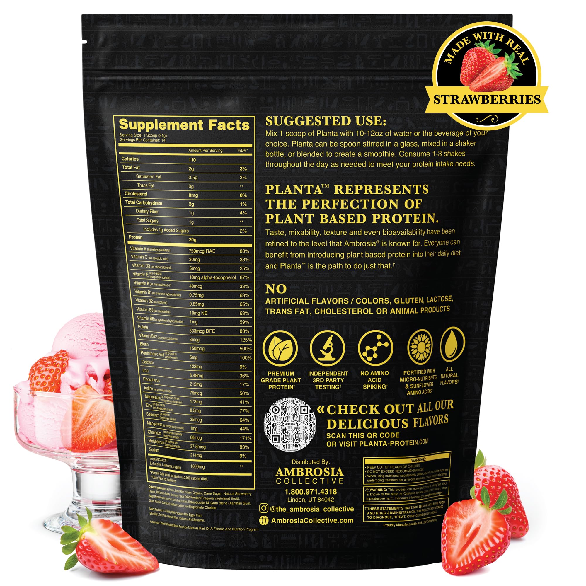 Ambrosia Planta SunBCAA issus de tournesol fermenté, acides aminés potentiels.