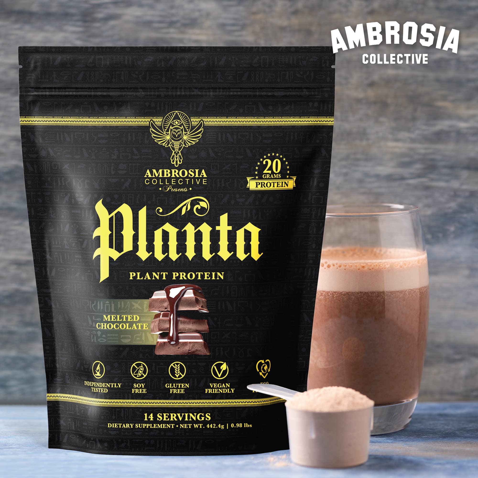 Ambrosia Planta saveur gourmet chocolat fondu, plaisir quotidien sans sucre ajouté.