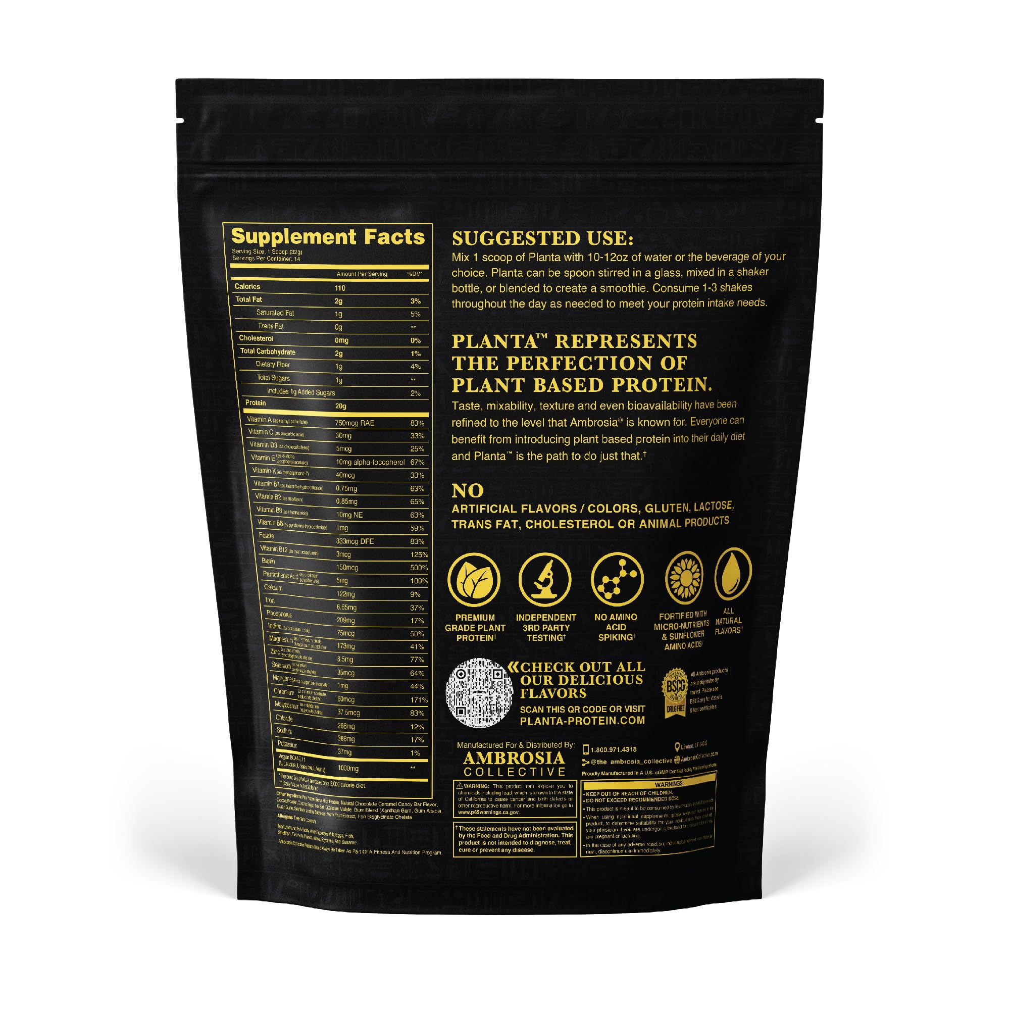 Ambrosia Planta texture cremeuse – mélange homogène et agréable en boisson.