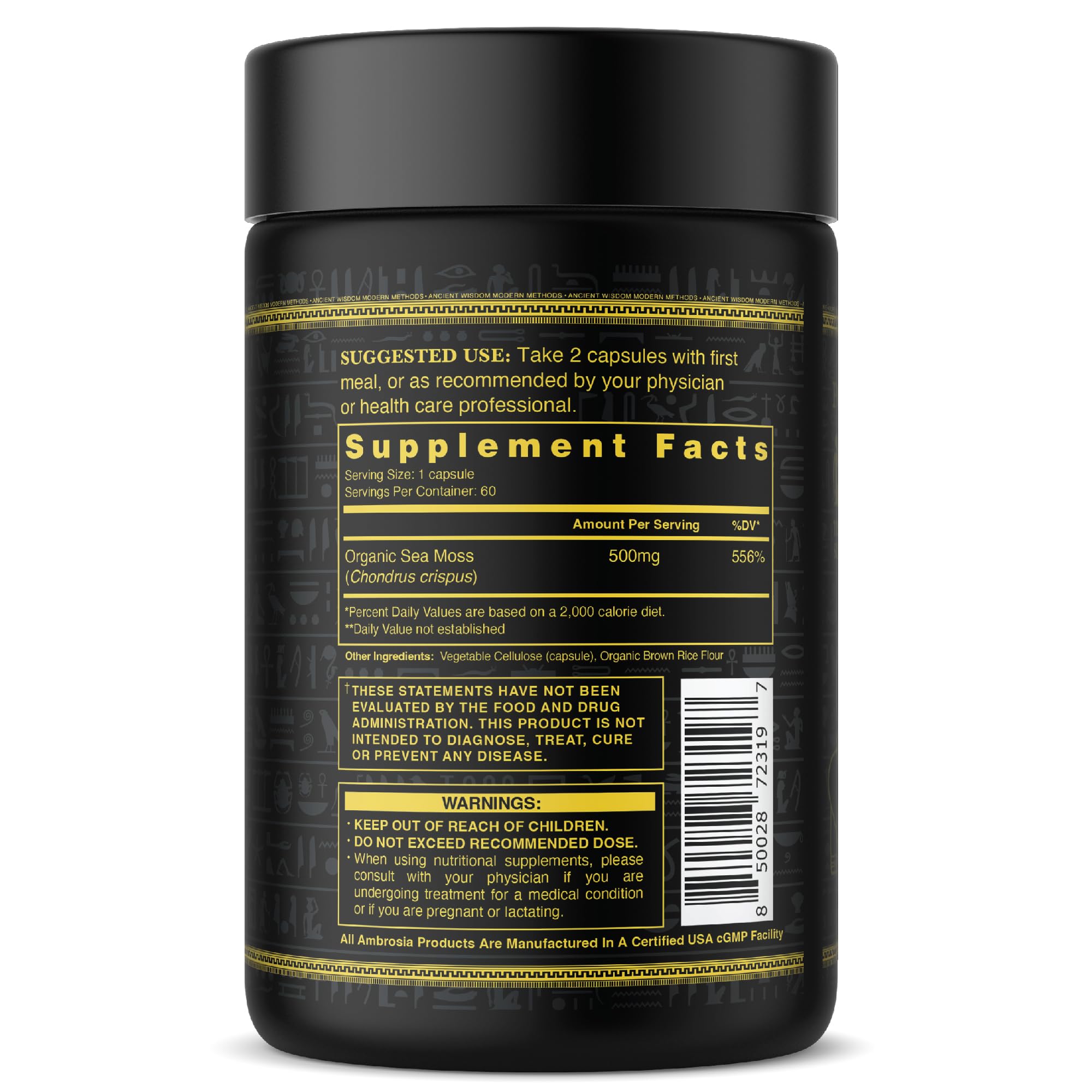 Utilisation quotidienne Ambrosia, capsules faciles à avaler, intégration simple dans les routines.