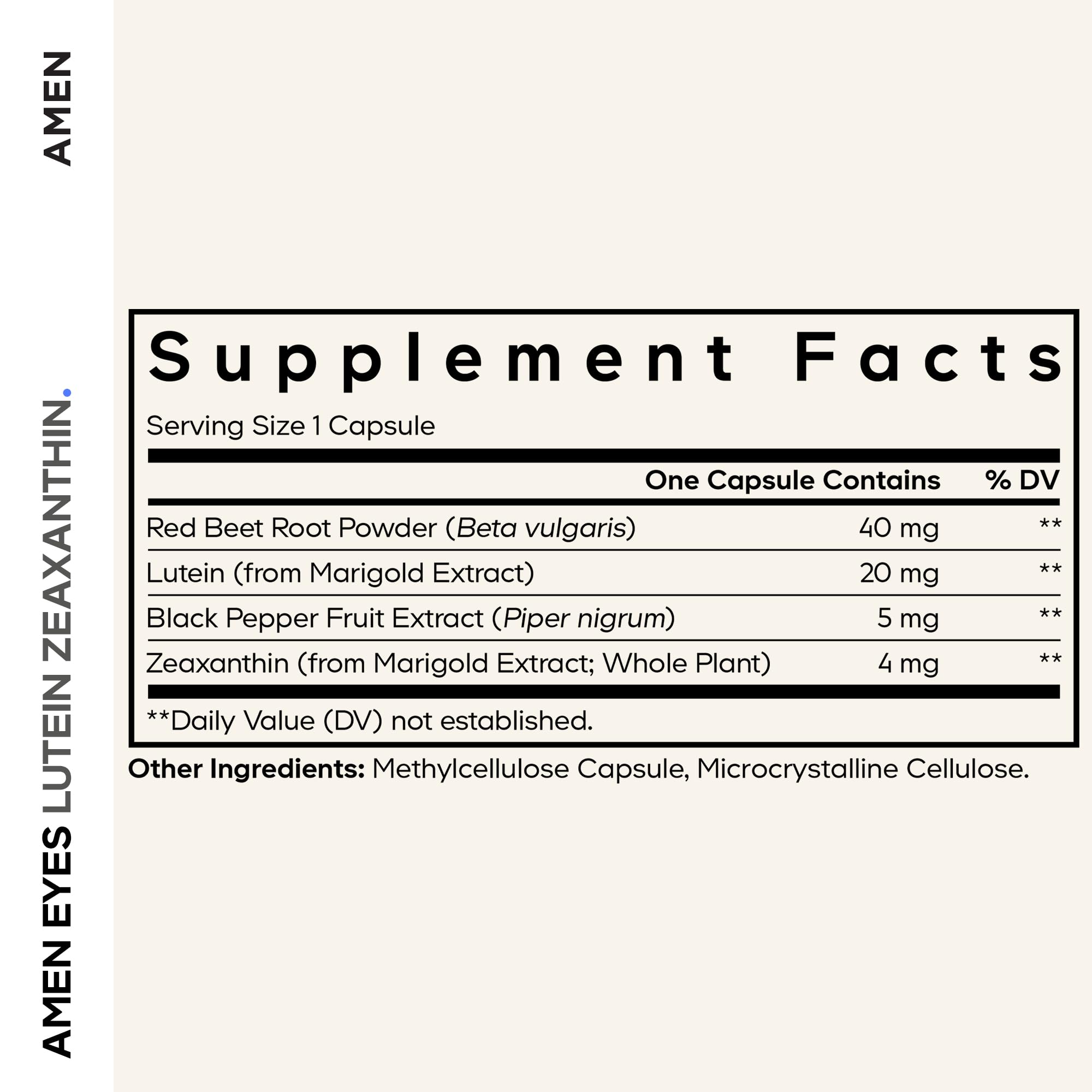 Amen Eyes Lutein Zeaxanthin – capsules faciles à intégrer à votre routine.