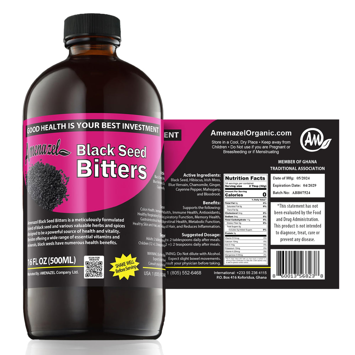 Bouteille Amenazel Nigelle bio, soutien possible de l’immunité et de la digestion.