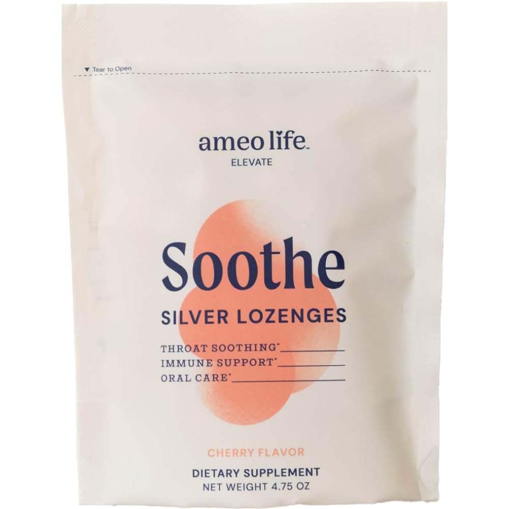 Ameo Life pastilles argent emballage, apaisement rapide en déplacement.