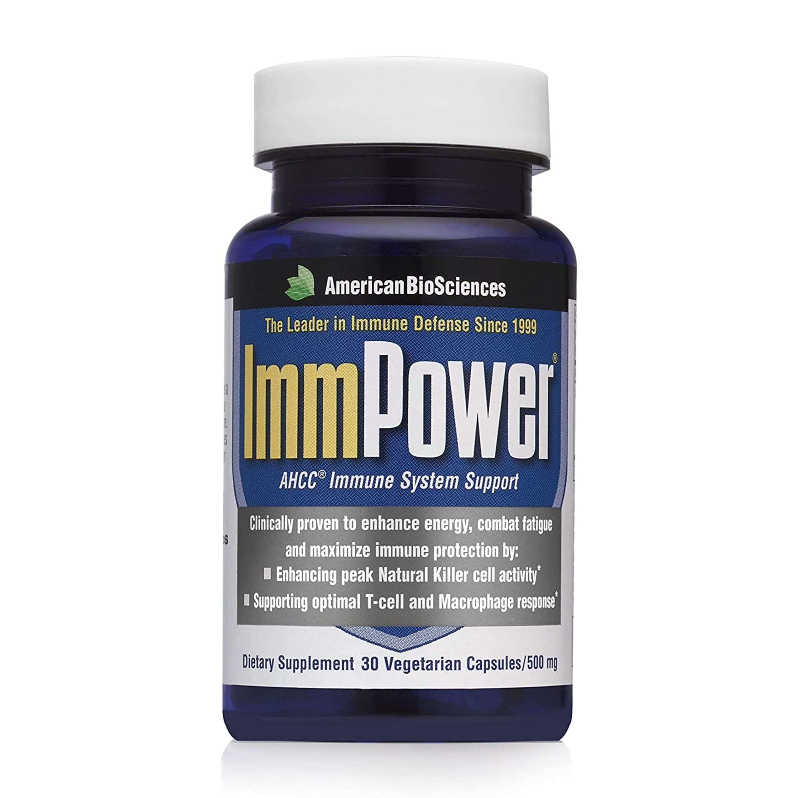 American BioSciences ImmPower – bouteille de capsules pour soutien immunitaire potentiel.