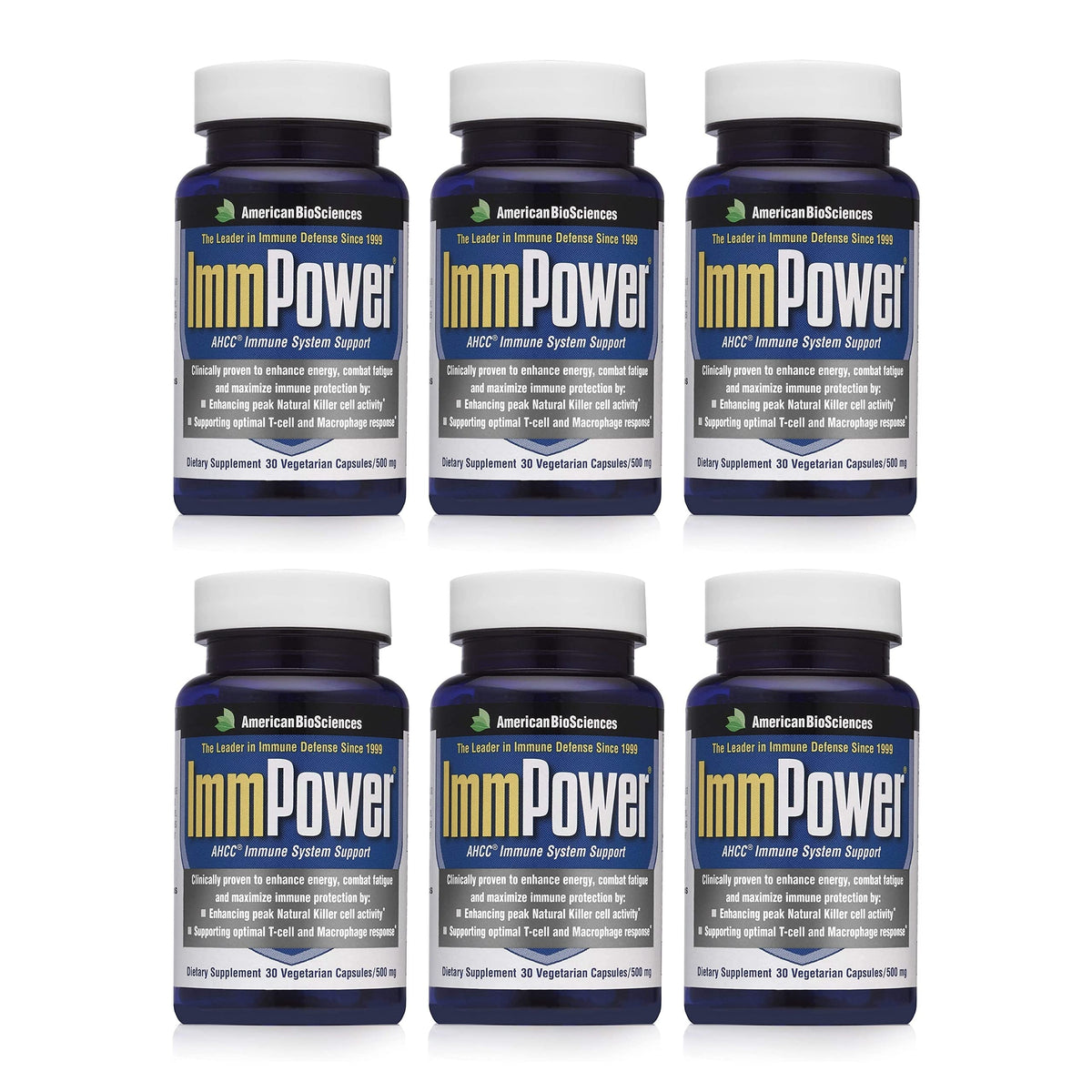 ImmPower AHCC American BioSciences — boîte, soutien immunitaire potentiel au quotidien.