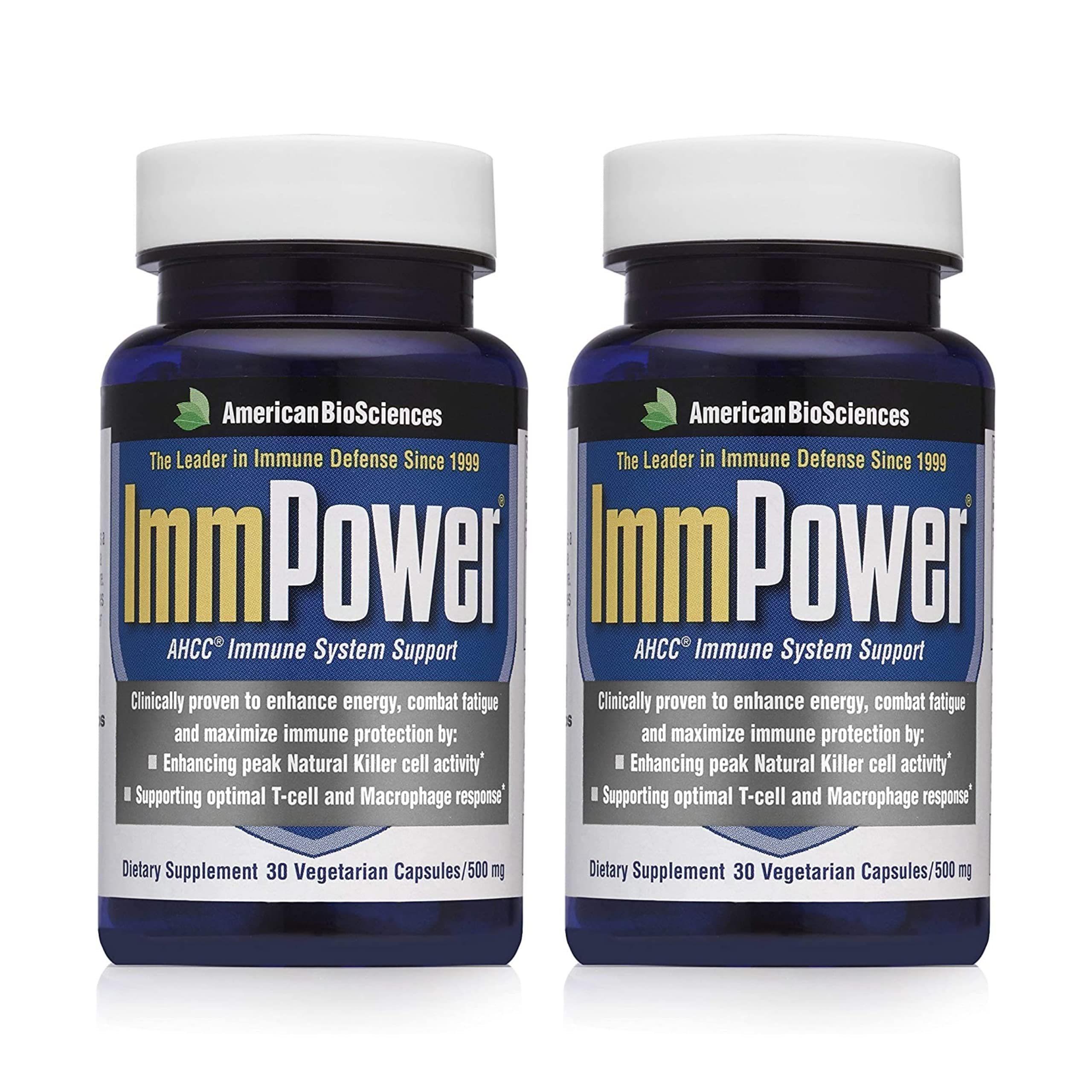 American BioSciences ImmPower: bouteille avec étiquette, dosage visible et suggestion d utilisation quotidienne