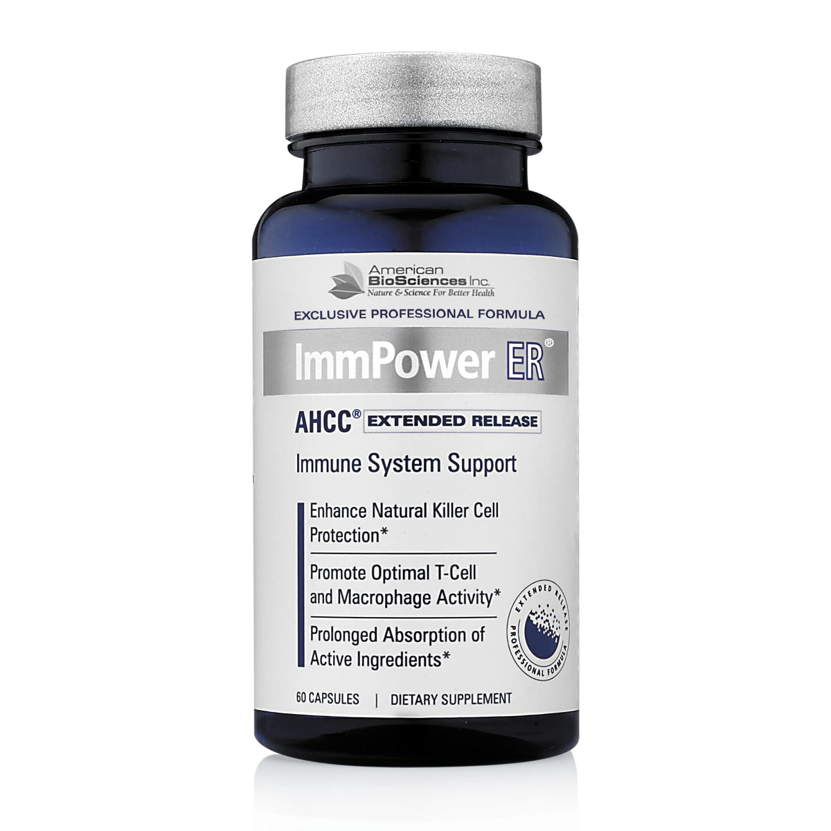 American BioSciences ImmPower ER, gelules dans une bouteille, soutien immunitaire potentiel au quotidien