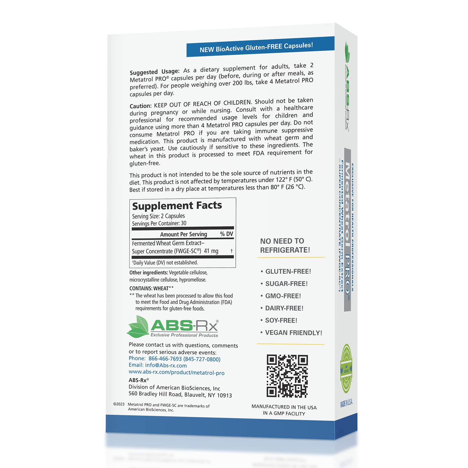 Metatrol Pro – capsules végétariennes, pratique pour une prise quotidienne.