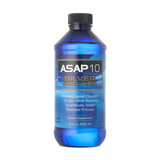 Bouteille ASAP10 d'American Biotech Labs, solution argentée, soutien possible au système immunitaire.