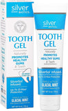Gel dentaire SilverSol menthe glaciale, texture douce pour gencives sensibles.