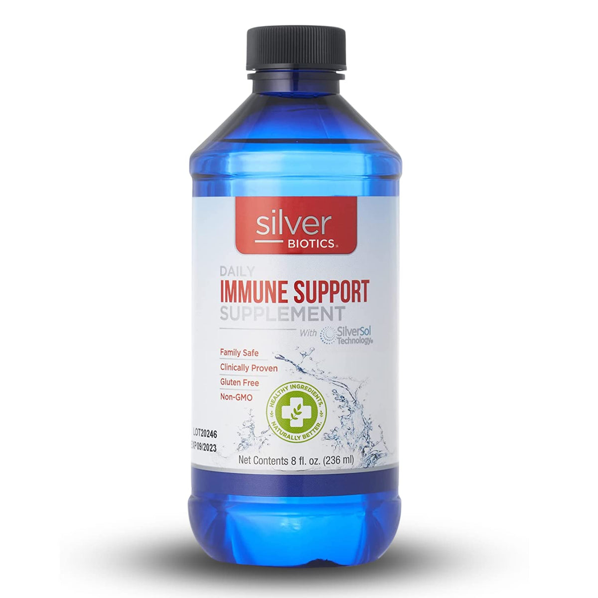 American Biotech Labs Silver Biotics, bouteille argent 10ppm, soutien quotidien potentiel.