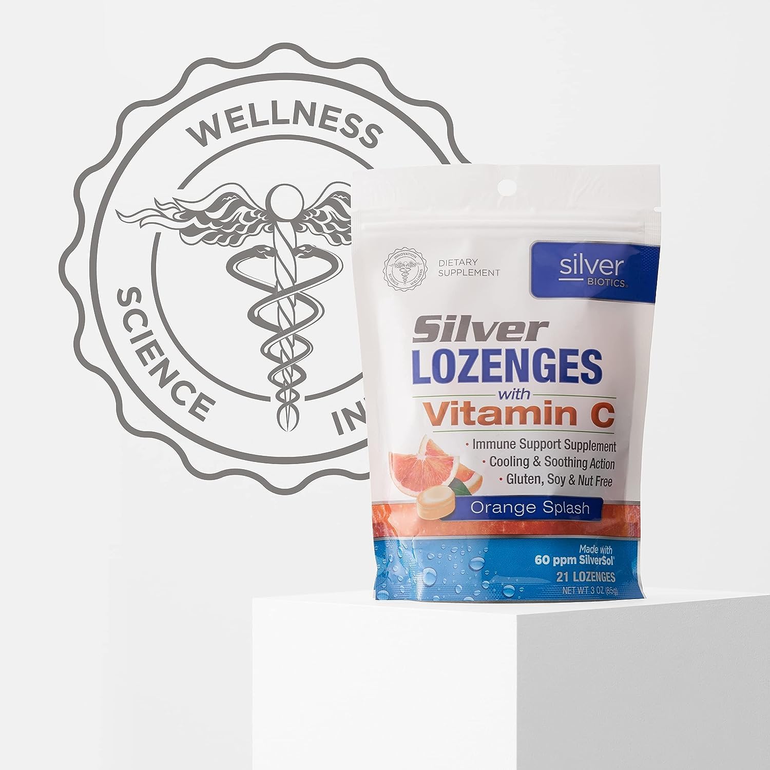 Pastilles Silver Biotics faciles à emporter dans un sac à main ou sacoche.