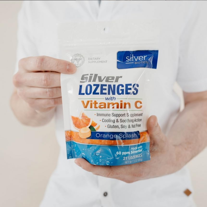 Pastilles Silver Biotics utilisées au quotidien pour un confort éventuel.