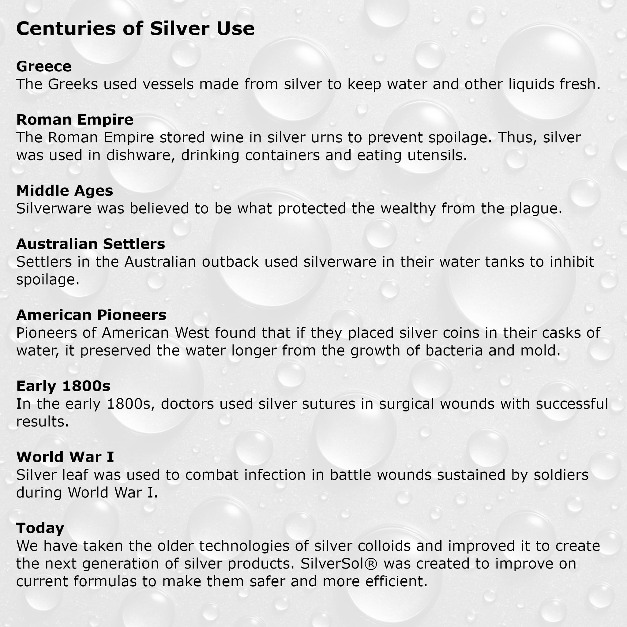 Utilisation sans additifs artificiels selon le fabricant Silver Biotics