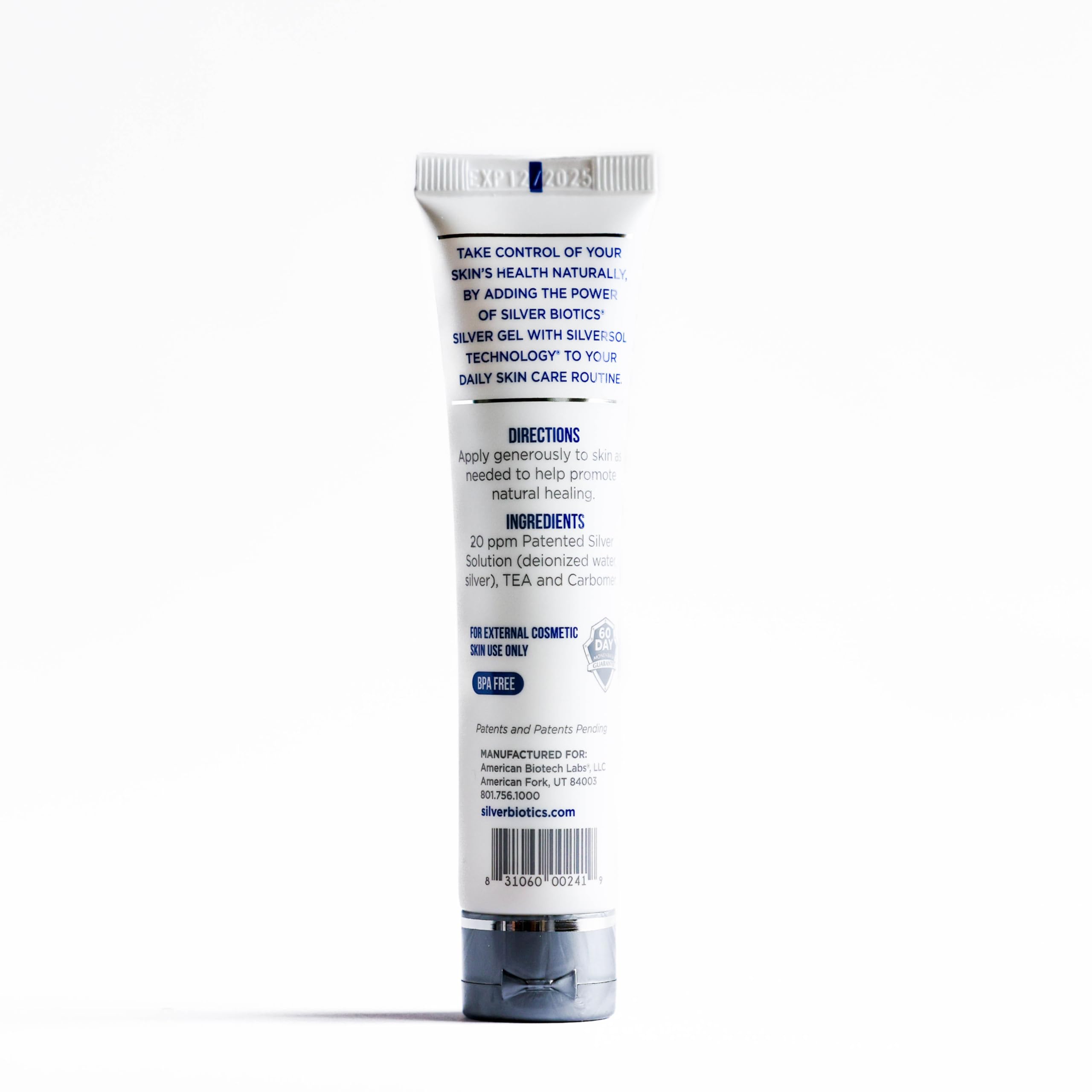 Gel non gras SilverSol, sensation légère et agréable sur la peau