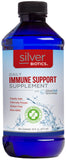 Bouteille SilverBiotics 10ppm montrant le dosage pour le soutien immunitaire.