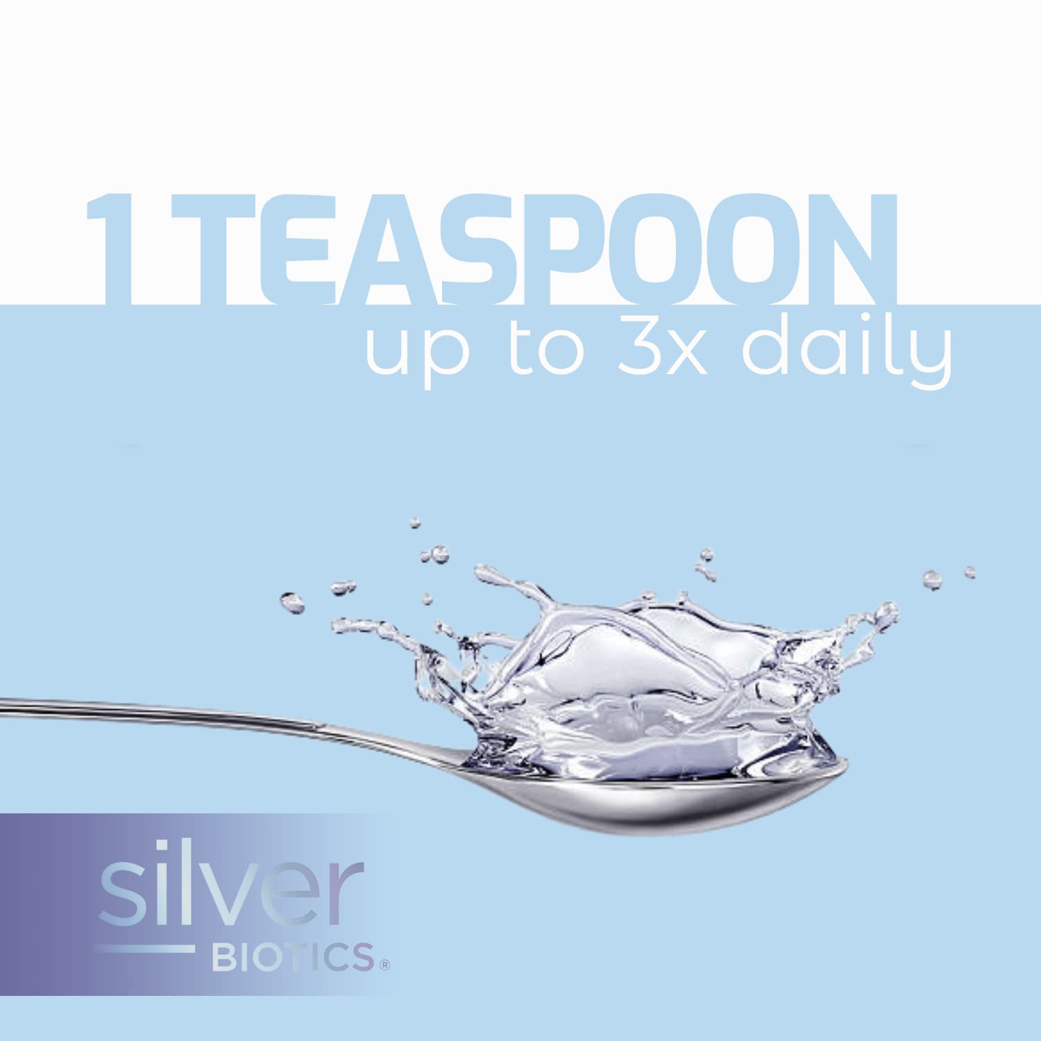 Étiquette SilverBiotics vegan et sans gluten.