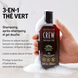 AMERICAN CREW arbre-a-the-1 3-en-1 mousse lavante pour cheveux et peau.