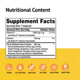 Capsules Ester-C 1000 mg avec bioflavonoïdes citrus pour un apport quotidien pratique.
