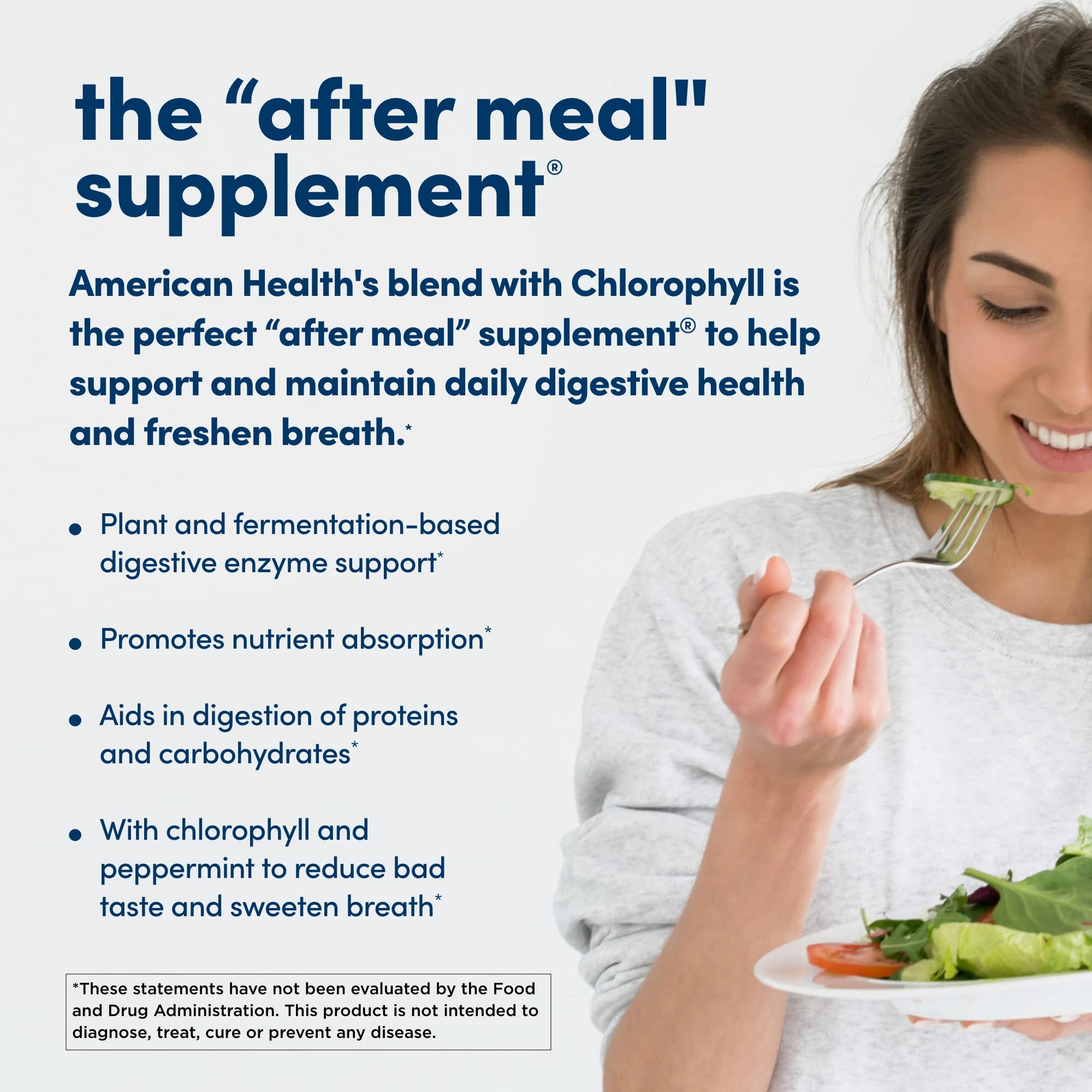 American Health Papaye Enzyme et Chlorophylle — arôme frais pour une haleine plus fraîche.