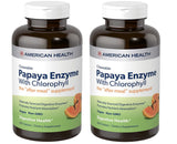 American Health Papaye Enzyme - lot 2, comprimés à mâcher après repas pour soutenir la digestion